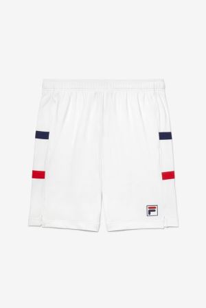 FILA Heritage Shorts White / Navy / Red,Mens Tennis | CA.ERMXHP014